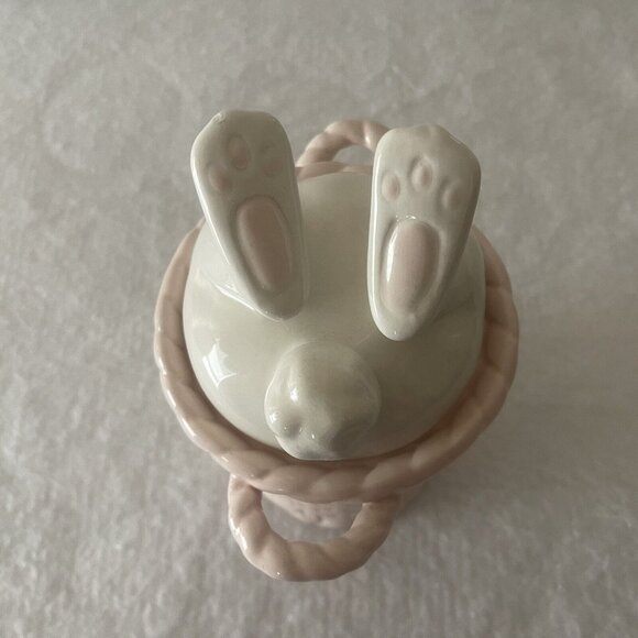 Rae Dunn Easter Bunny SPRING Pink Basket Canister Bunny Tail Lid Magenta 2022 - Picture 5 of 16